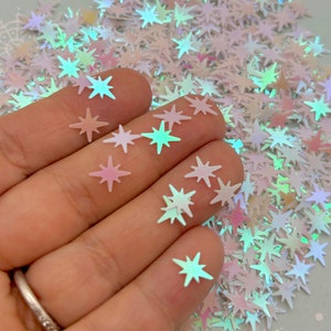 Fairytale Arctic White Sunburst, Irisierende Schiebestern Glitzer, Kawaii Decoden Glitzer, Resin Verzierung, Slime Toppings, F693