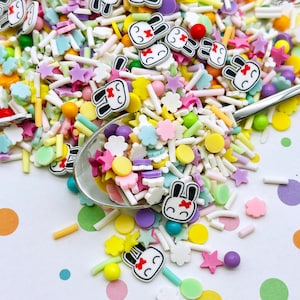 Pastel Easter Egg Hunt Polymer Clay Fake Sprinkles, Fake Bake Fimo Table Scatter Confetti Tumbler Shaker Fill For Slime Crafting V48