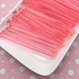 10 Pink Jelly transparant felroze lijmsticks, fruitserielijm voor drippy deco-saus, mobiele telefoondeco, enz. (miniformaat)