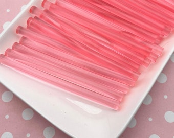 10 Pink Jelly Transparante Hot Pink Lijmsticks, Fruit Series Lijm voor drippy decosaus, mobiele telefoondeco enz. (miniformaat)