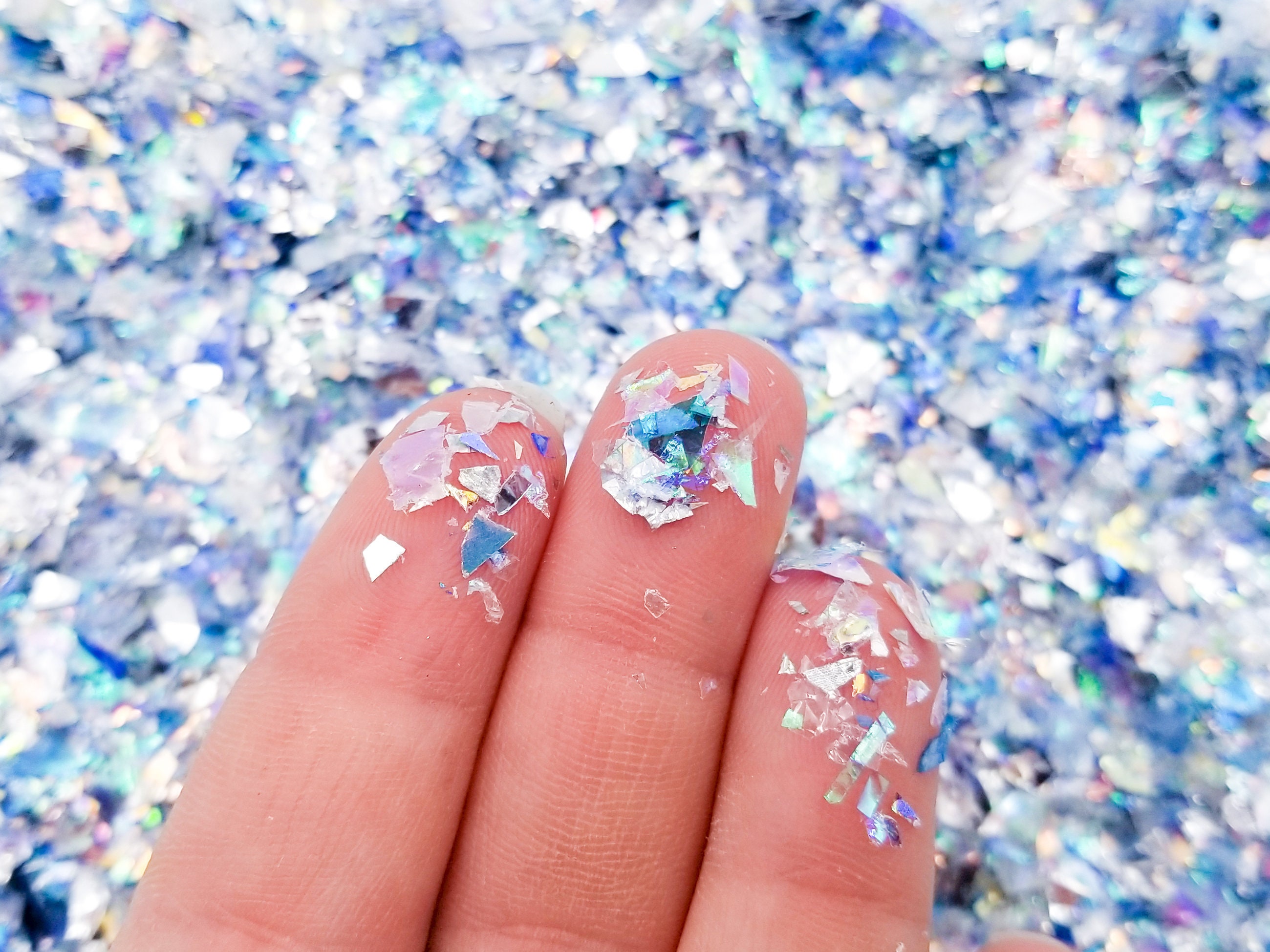 10 or 50 Grams Ice Palace Tundra Cellophane Solvent Resistant Iridescent Chunky Glitter, Slime Supplies, Shard Confetti CEL 9