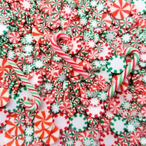 5 Rot-Weiße Pfefferminz Zuckerstangen Ton Harze Wi Produktbild-Vorschau 2