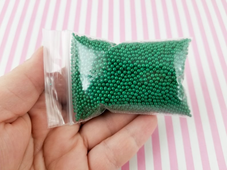 2mm Pick Your Amount Decoden Rainbow Funfetti Jimmies M158 Faux Green Nonpareil Sprinkles Faux Resin Caviar Beads