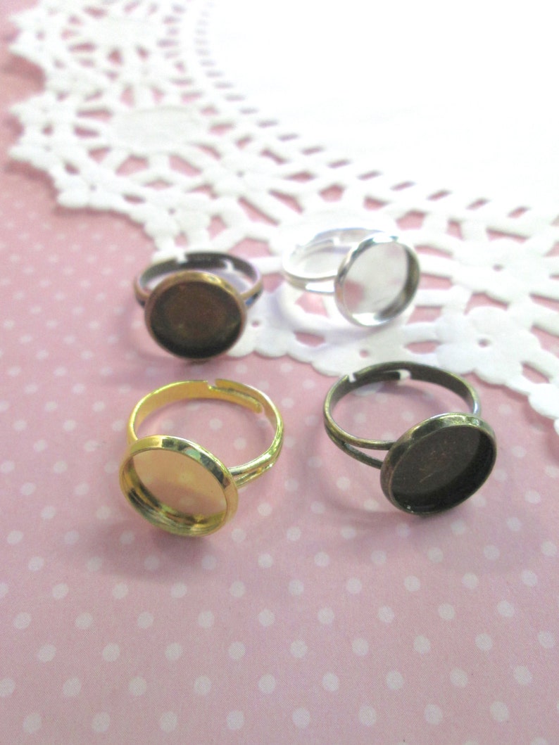 12mm Glass Dome Terrarium Ring Cute Setting for Miniature Scenes A88 ring