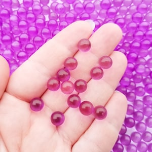 Purple 8mm Round Translucent Pearls, Popping Boba Resin Gumball  Faux Nonpareil Acrylic Plastic Caviar No Hole Plastic Gum Ball Beads, P185