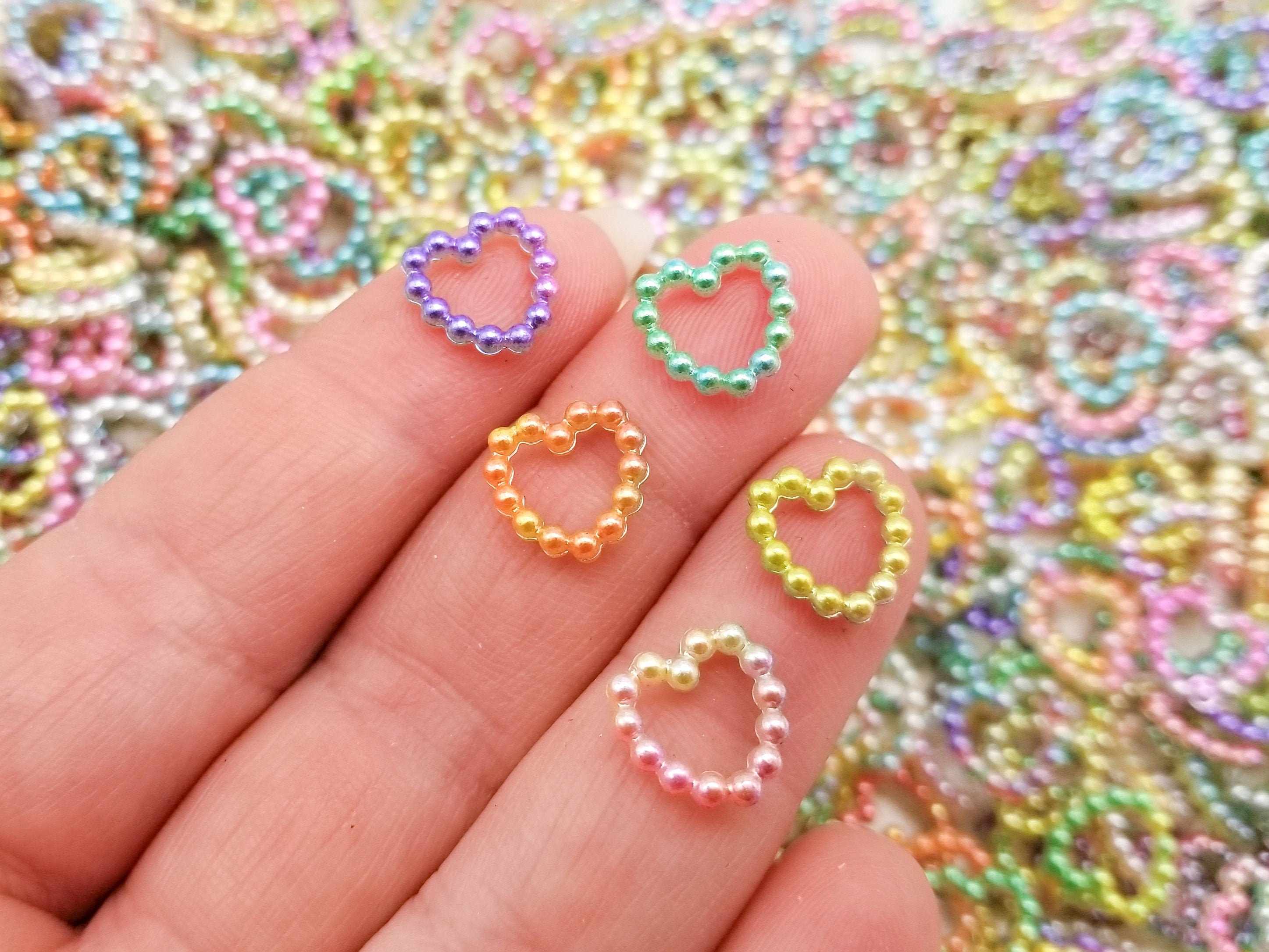 20 Small Dragon Egg Assorted Pearlized Open Heart Cabochons - Etsy