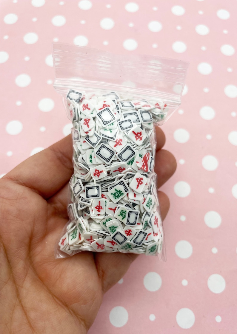 Mahjong Polymer Clay Sprinkles, Mah-Jongg Fimo Fake Sprinkle Mix, M87 image 3