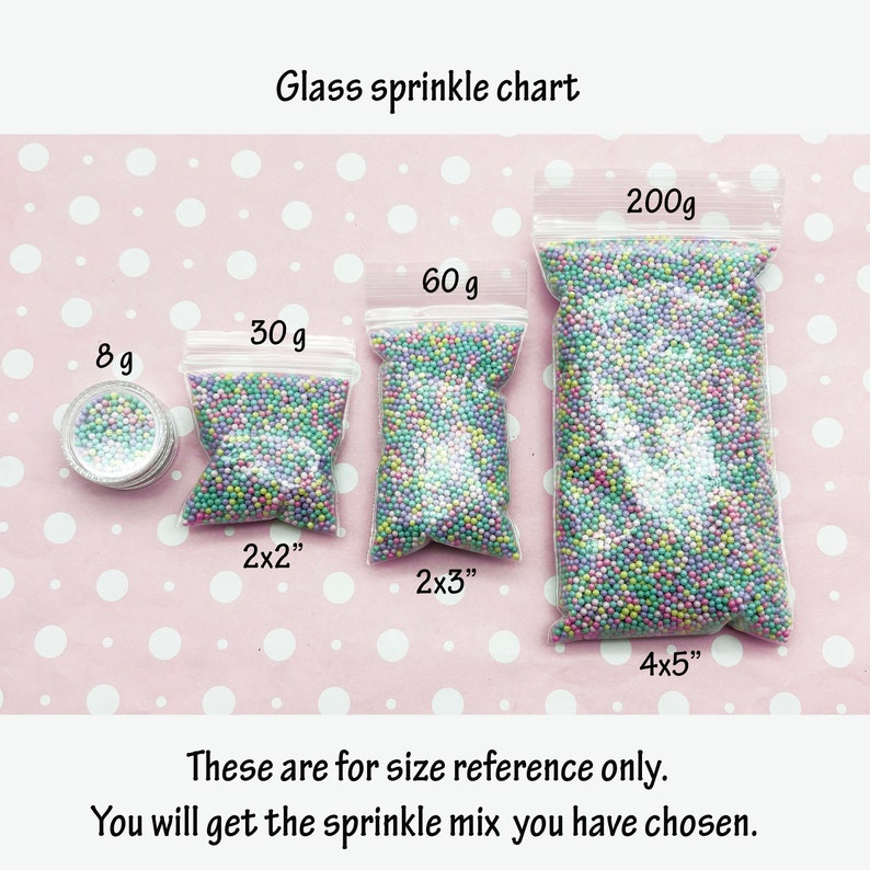 NON EDIBLE Faux Rainbow Glass Nonpareil Sprinkles, 2mm Pick Your Amount, Decoden Rainbow Funfetti Jimmies, Faux Caviar Beads, G49 image 3