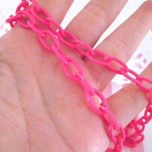 Hot Pink Plastic Colorful Chain, 16 inches long, A393