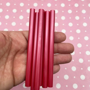 10 Pearl Red Metallic Glue sticks for drippy deco sauce, cell phone deco etc, great for wax seals (mini size)
