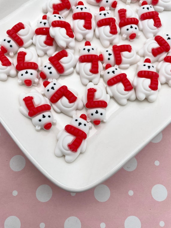 10 Pinguini Kawaii Glitterati Per Addobbi E Biglietti Di Natale - Resina 23mm - 4