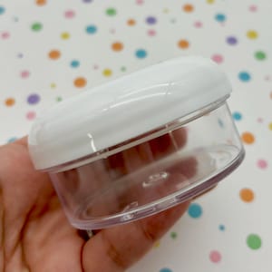 6 Crystal Clear Domed Lid Straight Walled 2oz Acrylic Plastic Jars with White Lids