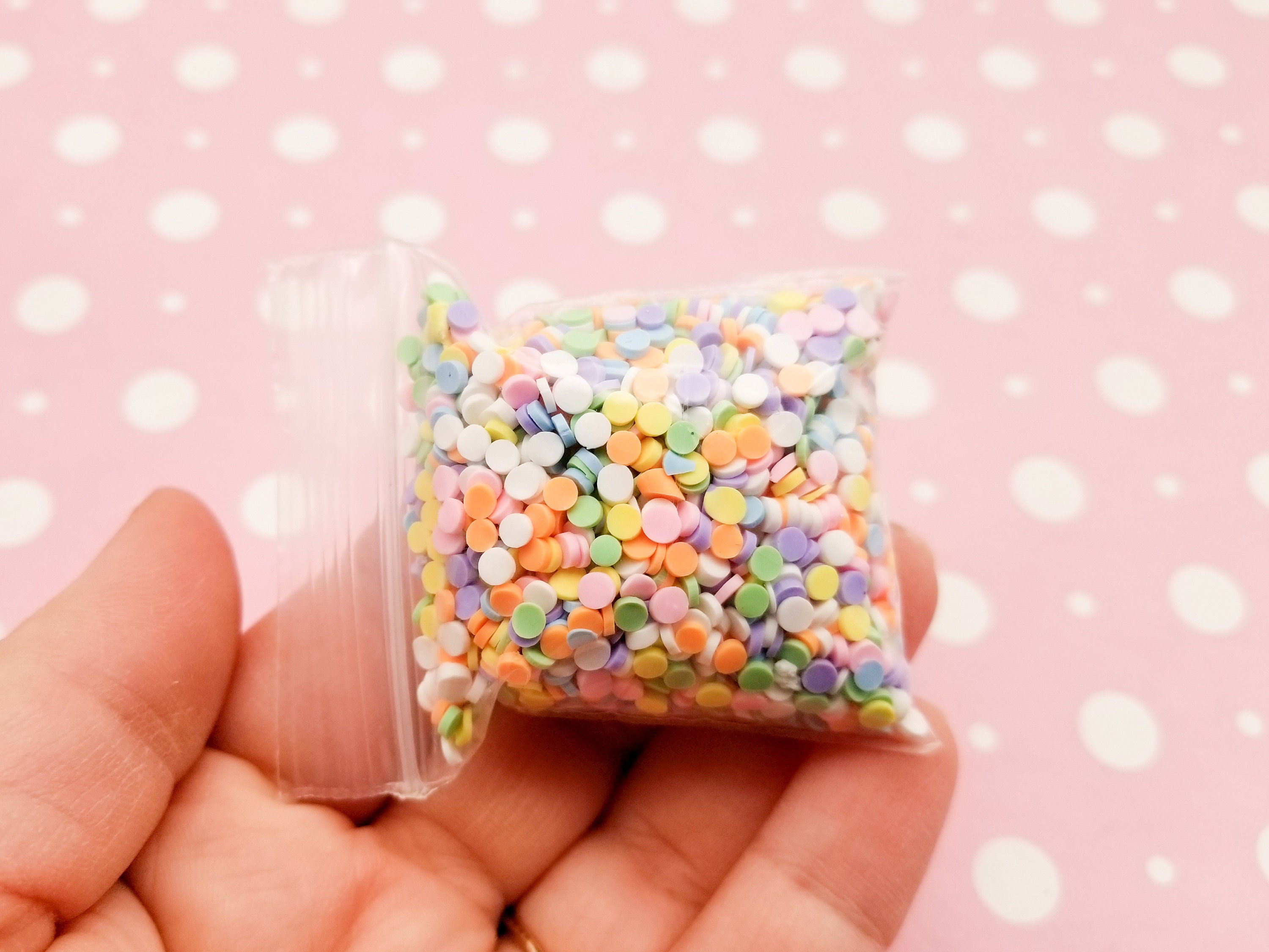 Colorful Polymer Clay Sprinkles | Fake Rainbow Toppings | Faux Round Dot  Confetti Sprinkles | Kawaii Cupcake Jewelry Making (Assorted Mix / 5 grams)