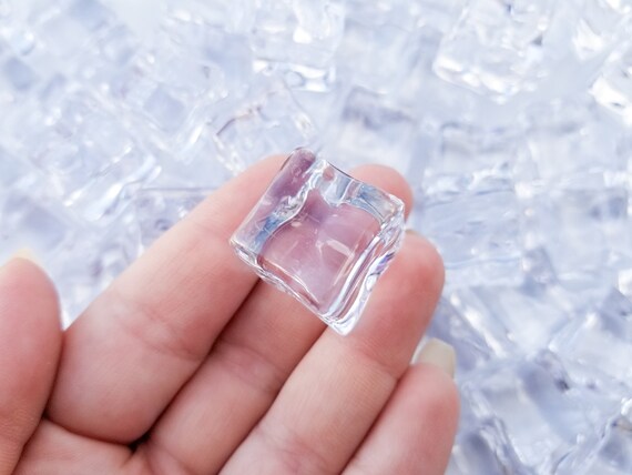Three 20mm Medium Acrylic Ice Cube Chunks, Resin Gem Stone Blocks