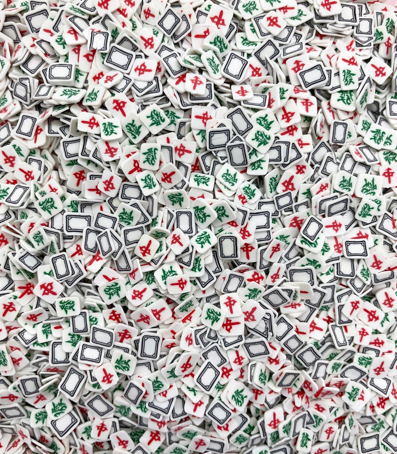 Mahjong Polymer Clay Sprinkles, Mah-Jongg Fimo Fake Sprinkle Mix, M87 image 2