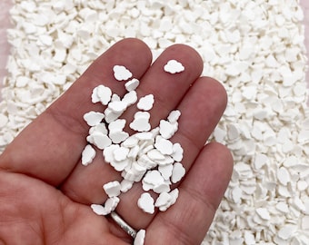 Larger Size White Polymer Clay Sprinkles, NON EDIBLE Fimo Fake Sprinkles, Fimo Slices, Cloud Sprinkles M12