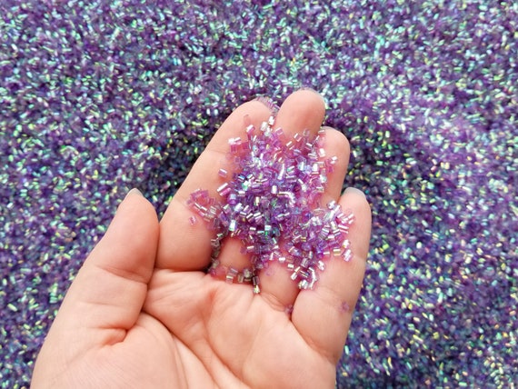 Lilac Purple Iridescent Crispy Bingsu Beads for Crunchy Slime, Iridescent  Straw Beads, 3D Glitter, Slime Supply, 