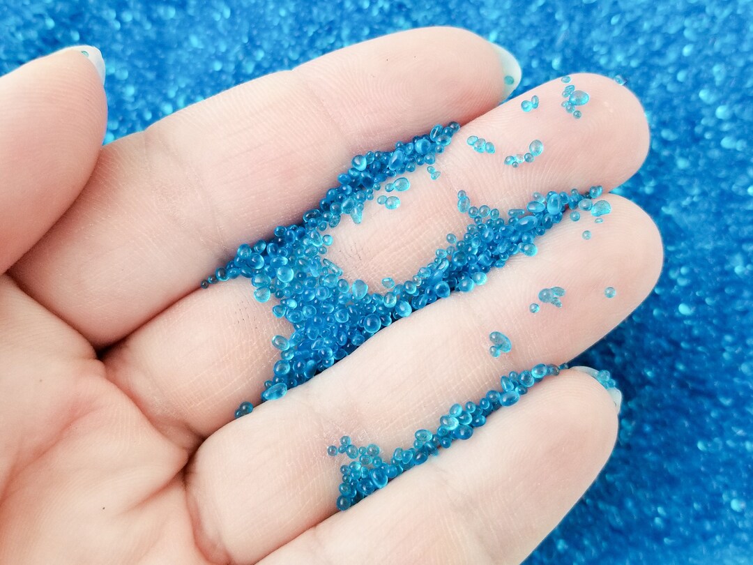 Blue Glass Assorted Microbeads, Multisize No Hole Seed Beads Sprinkle