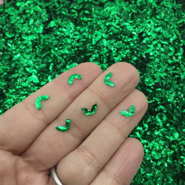 Green Christmas Holly Sequins Glitter, Xmas Table Scatter Glitter, Nail Art Glitter, Deco, Pick Your Amount, F770