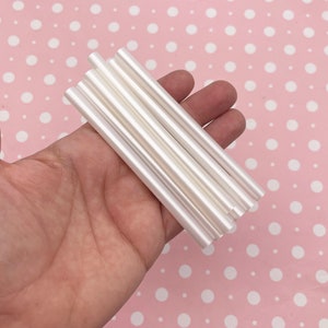 10 White Pearl Metallic Glue sticks for drippy deco sauce, cell phone deco etc, great for wax seals (mini size) image 2