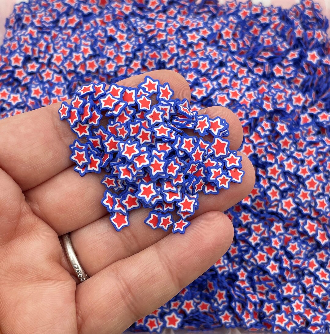 Blue Red Gradient Polymer Clay Star Sprinkles, Fimo Fake Sprinkles ...
