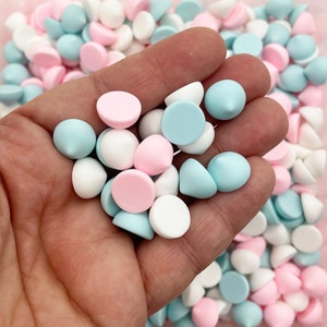 20 NON EDIBLE Resin Cotton Candy Chocolate Chips, Super Realistic Flat Backed Fake Bake Chip Add Ins 1369