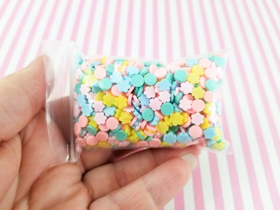Mountain Blossoms Sprinkle Mix, Pastel and Bright Sprinkles With Flower  Sprinkles, Polymer Clay Fake Sprinkles, Deco Funfetti Jimmies, E156 