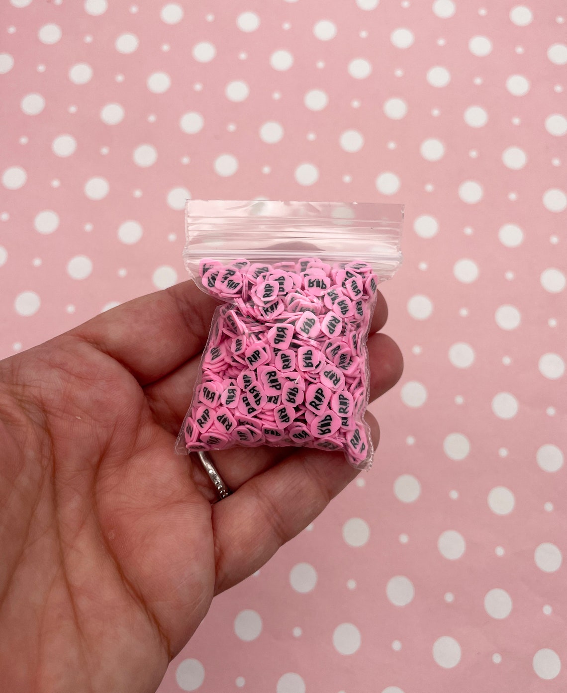 Small Pink Spooky RIP Halloween Tombstone Headstone Polymer Clay Spooky ...