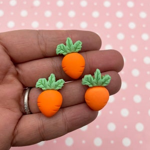 5 cabochons de carottes en résine à dos plat mat, cabochons en plastique acrylique végétarien pour maison de poupée, n° 1532b