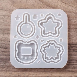 Molde de silicona UV de cuatro cavidades para cabujones, molde para arcilla, resina, etc.