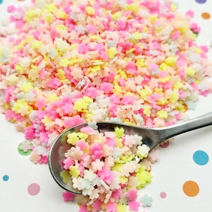 Pastel Polymer Clay Sakura Flower Granulado, Granulado Falsos, Decoden Funfetti, P133