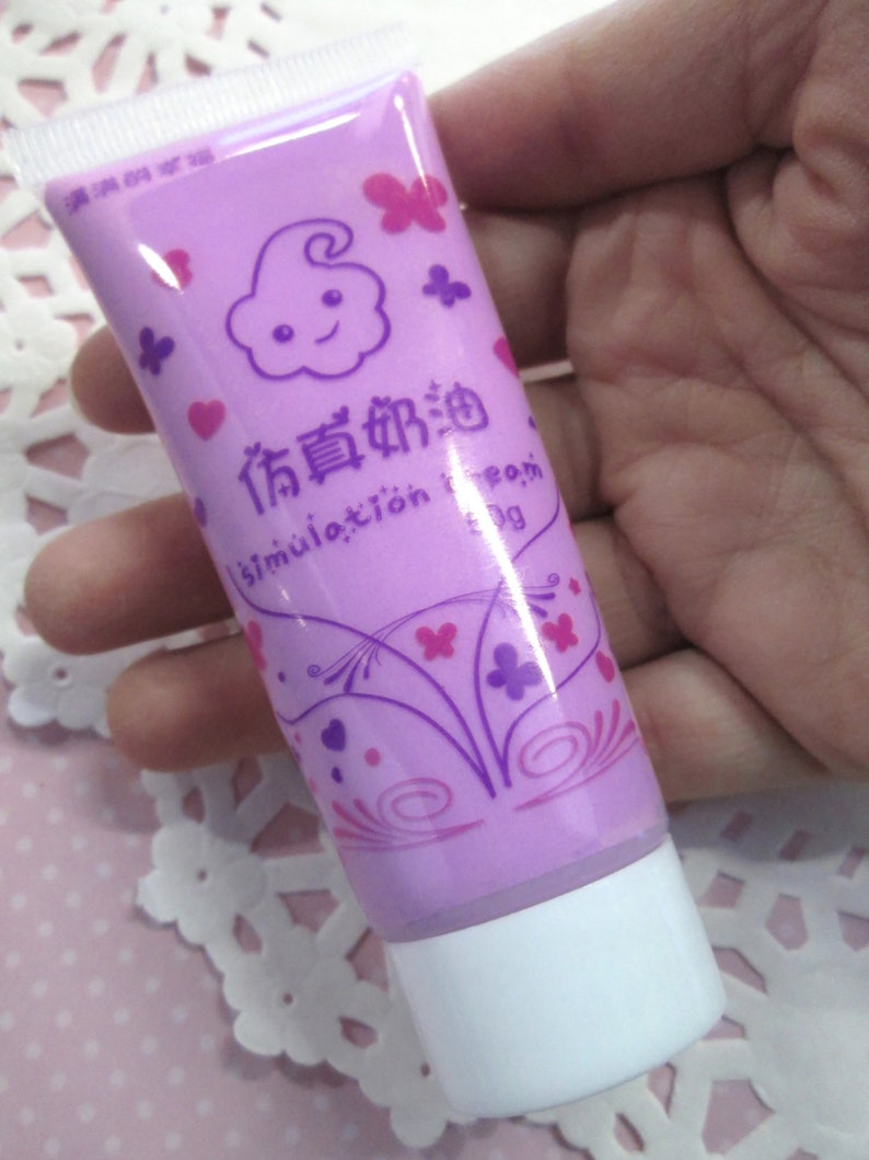 Decoden Whipped Cream Glue, Lavender Color with 1 Frosting Tip, for Cell Phone Decoration, 50g image 2