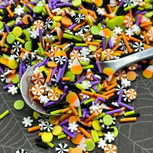 Pumpkin King Mix, Halloween Fake Sprinkle Mix, Polymer Clay Fake Sprinkles, Decoden Funfetti Jimmies V66
