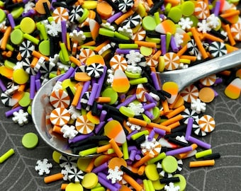 Pumpkin King Mix, Halloween Polymer Clay Sprinkles, Fimo Fake Bake Inedible Table Scatter Confetti, Tumbler Shaker Slime Supply V66