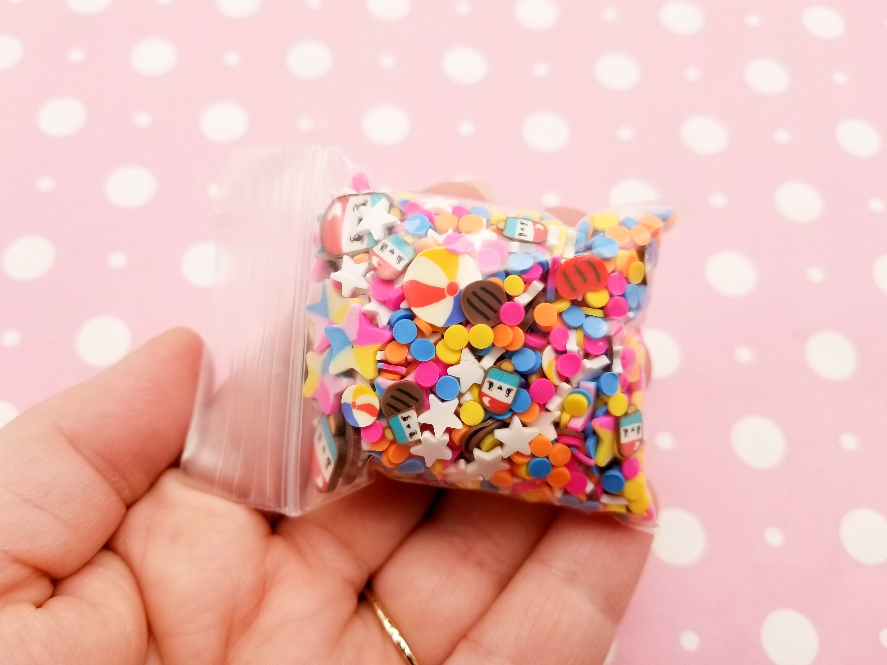 That Summer Something, Fake Polymer Clay Sprinkles With Resin Cab, Inedible  Rainbow Polymer Clay Sprinkles, Decoden Funfetti Jimmies E172 