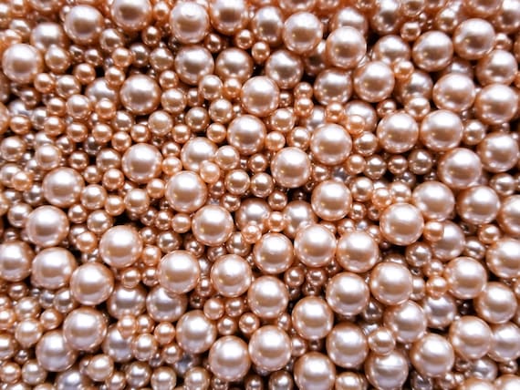 Champagne GOLD PEARLS No Hole Fake Pearls Multisize Faux