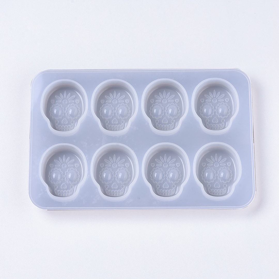 Halloween Day of the Dead 8 Cavity Uv Mold for Cabochons, Charms ...