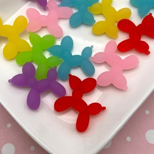 Six Balloon Dog Cabochons,  Colorful Puppy Balloon Pop Art Cabs, X34