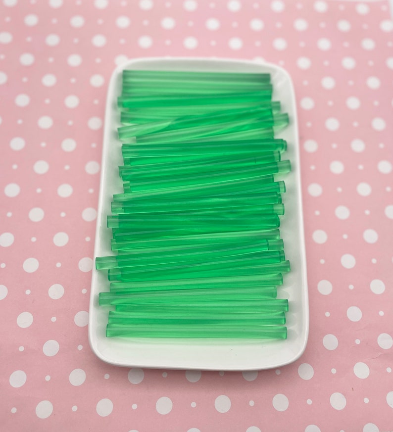 10 barras de pegamento transparentes de gelatina verde, pegamento de la serie Frutas para salsas decorativas con efecto goteo, decoración de teléfonos móviles, etc. (tamaño mini) imagen 2