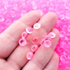 100 grammes (3 1/2 onces) de perles de barbotine en plastique acrylique orchidée rose, perles de slime en résine pour du slime croustillant et de l'artisanat