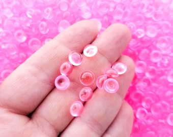 100グラム（3 1/2オンス）アクリルプラスチック製オーキッドピンクフィッシュボウルスラッシュビーズ、カリカリスライムやクラフト用の樹脂スライムフィッシュボウルビーズ