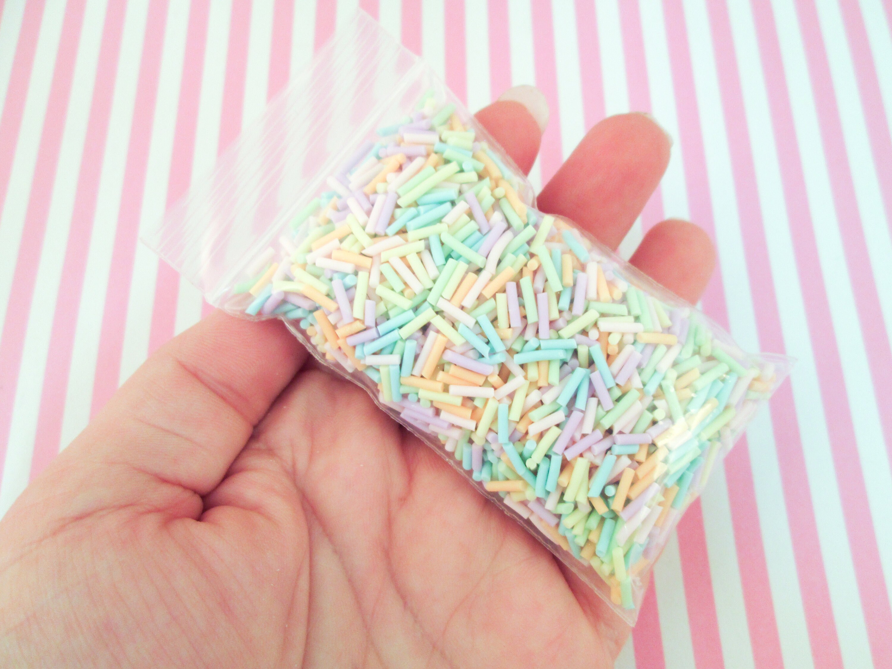  15 Gram Bag Peaches and Cream Non Edible cET Polymer Clay  inedible Sprinkle Mix, Spring Sweets Themed Polymer Clay Fake Sprinkles,  Decoden Jimmies : Grocery & Gourmet Food