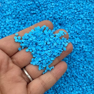 Turquoise Blue Mini Fake Candy Chip Polymer Clay Round Confetti Circles, Fake Sprinkles, Decoden Funfetti Jimmies, Fimo Table Scatter S188