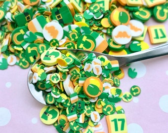 Lucky St Paddy's Saint Patricks Day Non Edible Polymer Clay Sprinkles, Diy Slime Supply Table Scatter Confetti, Tumbler Shaker Fill P279