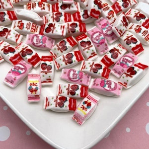 6 cabochon in resina per snack giapponesi con retro piatto, da 21 mm, a forma di fragola, in plastica acrilica con retro piatto, #606a