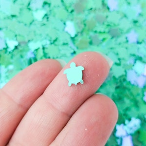Grüner irisierender Schildkröten-Form-Glitter, Ozean-Glitter, kawaii Shaker-Glitter, wählen Sie Ihre Menge, T17