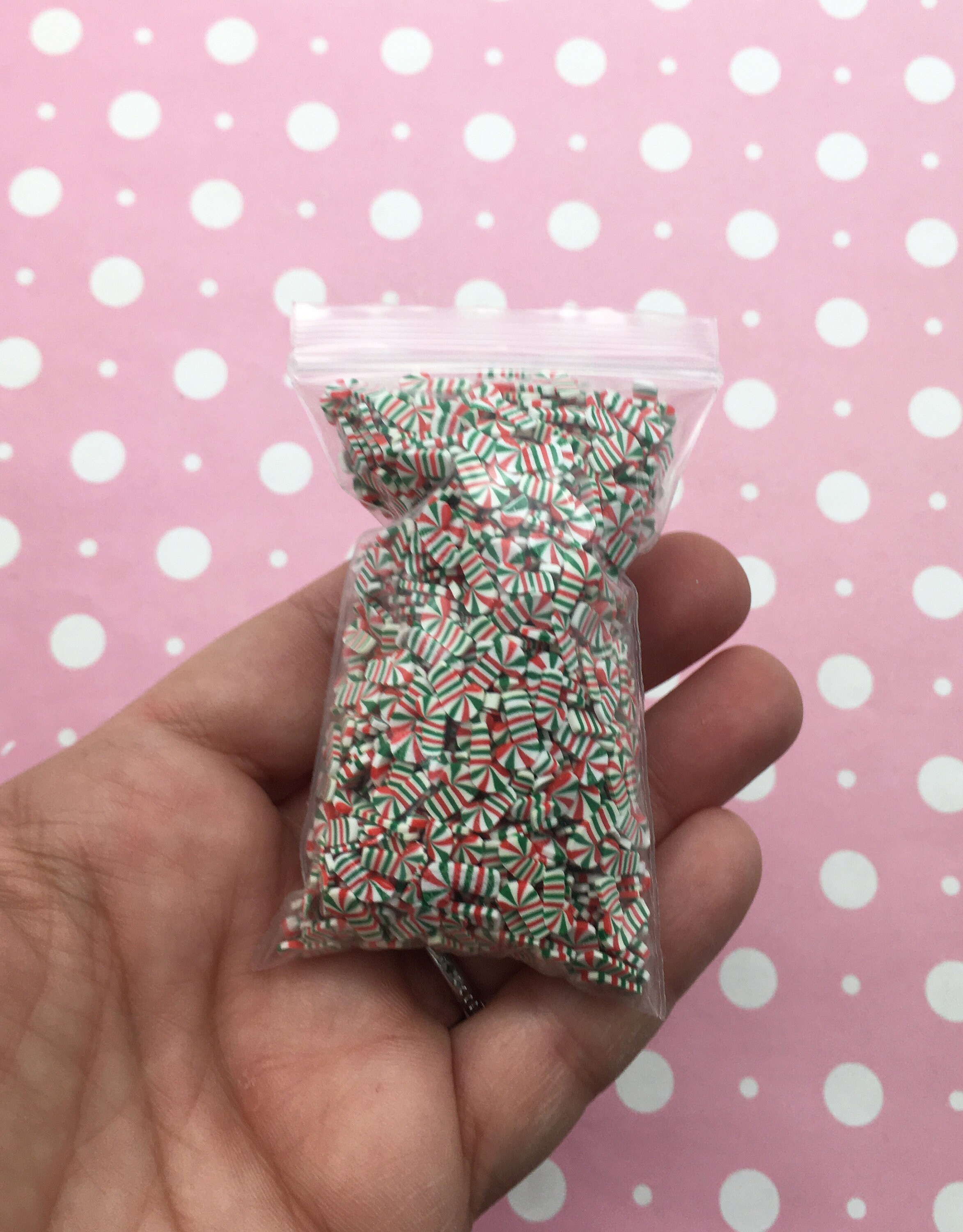 5 Rot-Weiße Pfefferminz Zuckerstangen Ton Harze Wi Produktbild-Vorschau 8
