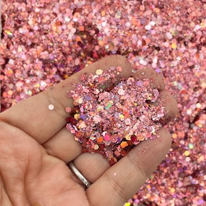 Pink Pixie Dust Assorted Shape Solvent Resistant Glitter, Pick Your Amount, Shaker Mix, Kawaii Glitter F648