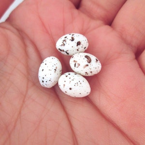 8 Tiny 3D Speckled Resin Egg Cabochons, Perfect for Dollhouses, #121a