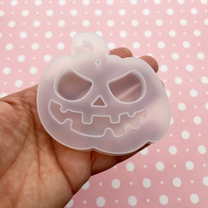 Halloween Pumpkin Jack-o&#39;-lantern Pendant Charm Uv Mold, Silicone Resin Ornament Moulds, Q34B